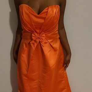 Orange Silk Formal Gown